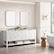 James Martin Vanities Breckenridge 72in Double Vanity, Bright White w/ 3 CM Arctic Fall Top 330-V72-BW-3AF - alternate 2
